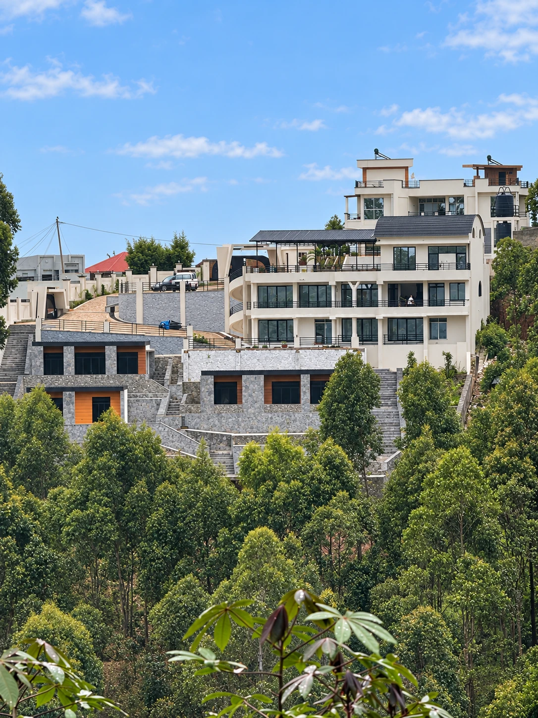 Connection Hotel — Hotel buildings and terraced site